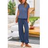 imagePRETTYGARDEN 2 Piece Outfits for Women Summer 2026 Knit Vest Tops Sweatpants Spring Beach Vacation Travel Sweater Lounge SetDark Blue