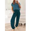 imagePRETTYGARDEN 2 Piece Outfits for Women Summer 2026 Knit Vest Tops Sweatpants Spring Beach Vacation Travel Sweater Lounge SetGrey Blue