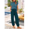 imagePRETTYGARDEN 2 Piece Outfits for Women Summer 2026 Knit Vest Tops Sweatpants Spring Beach Vacation Travel Sweater Lounge SetGrey Blue