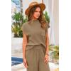 imagePRETTYGARDEN 2 Piece Outfits for Women Summer 2026 Knit Vest Tops Sweatpants Spring Beach Vacation Travel Sweater Lounge SetKhaki