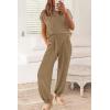 imagePRETTYGARDEN 2 Piece Outfits for Women Summer 2026 Knit Vest Tops Sweatpants Spring Beach Vacation Travel Sweater Lounge SetKhaki