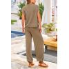 imagePRETTYGARDEN 2 Piece Outfits for Women Summer 2026 Knit Vest Tops Sweatpants Spring Beach Vacation Travel Sweater Lounge SetKhaki