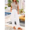 imagePRETTYGARDEN 2 Piece Outfits for Women Summer 2026 Knit Vest Tops Sweatpants Spring Beach Vacation Travel Sweater Lounge SetKhaki Beige White