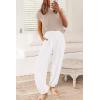 imagePRETTYGARDEN 2 Piece Outfits for Women Summer 2026 Knit Vest Tops Sweatpants Spring Beach Vacation Travel Sweater Lounge SetKhaki Beige White