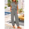 imagePRETTYGARDEN 2 Piece Outfits for Women Summer 2026 Knit Vest Tops Sweatpants Spring Beach Vacation Travel Sweater Lounge SetLight Grey