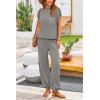 imagePRETTYGARDEN 2 Piece Outfits for Women Summer 2026 Knit Vest Tops Sweatpants Spring Beach Vacation Travel Sweater Lounge SetLight Grey