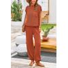 imagePRETTYGARDEN 2 Piece Outfits for Women Summer 2026 Knit Vest Tops Sweatpants Spring Beach Vacation Travel Sweater Lounge SetRust Red