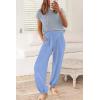 imagePRETTYGARDEN 2 Piece Outfits for Women Summer 2026 Knit Vest Tops Sweatpants Spring Beach Vacation Travel Sweater Lounge SetSky Blue
