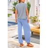 imagePRETTYGARDEN 2 Piece Outfits for Women Summer 2026 Knit Vest Tops Sweatpants Spring Beach Vacation Travel Sweater Lounge SetSky Blue