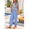 imagePRETTYGARDEN 2 Piece Outfits for Women Summer 2026 Knit Vest Tops Sweatpants Spring Beach Vacation Travel Sweater Lounge SetSky Blue