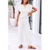 imagePRETTYGARDEN 2 Piece Outfits for Women Summer 2026 Knit Vest Tops Sweatpants Spring Beach Vacation Travel Sweater Lounge SetWhite