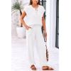 imagePRETTYGARDEN 2 Piece Outfits for Women Summer 2026 Knit Vest Tops Sweatpants Spring Beach Vacation Travel Sweater Lounge SetWhite