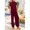 imagePRETTYGARDEN 2 Piece Outfits for Women Summer 2026 Knit Vest Tops Sweatpants Spring Beach Vacation Travel Sweater Lounge SetWine Red