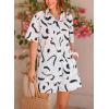 imagePRETTYGARDEN 2 Piece Sets for Women Summer Clothes 2026 Printed Button Down Shirts Tops Lounge Shorts Beach Vacation OutfitsBlack Brush