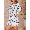 imagePRETTYGARDEN 2 Piece Sets for Women Summer Clothes 2026 Printed Button Down Shirts Tops Lounge Shorts Beach Vacation OutfitsBlack Brush