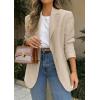 imagePRETTYGARDEN 2026 Blazers for Women Business Casual Long Sleeve Lapel Open Front Suit Jacket Work Blazer with PocketsBeige Apricot