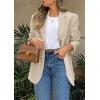 imagePRETTYGARDEN 2026 Blazers for Women Business Casual Long Sleeve Lapel Open Front Suit Jacket Work Blazer with PocketsBeige Apricot