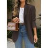 imagePRETTYGARDEN 2026 Blazers for Women Business Casual Long Sleeve Lapel Open Front Suit Jacket Work Blazer with PocketsCoffee
