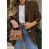 imagePRETTYGARDEN 2026 Blazers for Women Business Casual Long Sleeve Lapel Open Front Suit Jacket Work Blazer with PocketsDark Brown