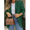 imagePRETTYGARDEN 2026 Blazers for Women Business Casual Long Sleeve Lapel Open Front Suit Jacket Work Blazer with PocketsDark Green