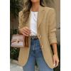 imagePRETTYGARDEN 2026 Blazers for Women Business Casual Long Sleeve Lapel Open Front Suit Jacket Work Blazer with PocketsKhaki
