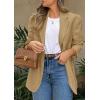 imagePRETTYGARDEN 2026 Blazers for Women Business Casual Long Sleeve Lapel Open Front Suit Jacket Work Blazer with PocketsKhaki
