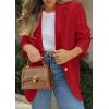 imagePRETTYGARDEN 2026 Blazers for Women Business Casual Long Sleeve Lapel Open Front Suit Jacket Work Blazer with PocketsRed