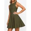 imagePRETTYGARDEN Cocktail Dresses for Women 2026 Summer Formal Boat Neck A Line Spring Elegant Graduation Party Mini DressArmy Green
