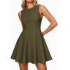 imagePRETTYGARDEN Cocktail Dresses for Women 2026 Summer Formal Boat Neck A Line Spring Elegant Graduation Party Mini DressArmy Green