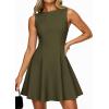imagePRETTYGARDEN Cocktail Dresses for Women 2026 Summer Formal Boat Neck A Line Spring Elegant Graduation Party Mini DressArmy Green