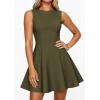 imagePRETTYGARDEN Cocktail Dresses for Women 2026 Summer Formal Boat Neck A Line Spring Elegant Graduation Party Mini DressArmy Green