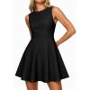 imagePRETTYGARDEN Cocktail Dresses for Women 2026 Summer Formal Boat Neck A Line Spring Elegant Graduation Party Mini DressBlack
