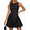 imagePRETTYGARDEN Cocktail Dresses for Women 2026 Summer Formal Boat Neck A Line Spring Elegant Graduation Party Mini DressBlack