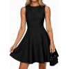 imagePRETTYGARDEN Cocktail Dresses for Women 2026 Summer Formal Boat Neck A Line Spring Elegant Graduation Party Mini DressBlack