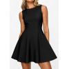 imagePRETTYGARDEN Cocktail Dresses for Women 2026 Summer Formal Boat Neck A Line Spring Elegant Graduation Party Mini DressBlack