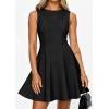 imagePRETTYGARDEN Cocktail Dresses for Women 2026 Summer Formal Boat Neck A Line Spring Elegant Graduation Party Mini DressBlack