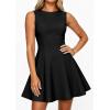 imagePRETTYGARDEN Cocktail Dresses for Women 2026 Summer Formal Boat Neck A Line Spring Elegant Graduation Party Mini DressBlack