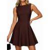 imagePRETTYGARDEN Cocktail Dresses for Women 2026 Summer Formal Boat Neck A Line Spring Elegant Graduation Party Mini DressBrown