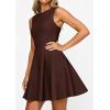 imagePRETTYGARDEN Cocktail Dresses for Women 2026 Summer Formal Boat Neck A Line Spring Elegant Graduation Party Mini DressBrown