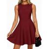 imagePRETTYGARDEN Cocktail Dresses for Women 2026 Summer Formal Boat Neck A Line Spring Elegant Graduation Party Mini DressBurgundy