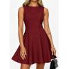 imagePRETTYGARDEN Cocktail Dresses for Women 2026 Summer Formal Boat Neck A Line Spring Elegant Graduation Party Mini DressBurgundy