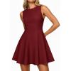 imagePRETTYGARDEN Cocktail Dresses for Women 2026 Summer Formal Boat Neck A Line Spring Elegant Graduation Party Mini DressBurgundy