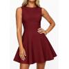 imagePRETTYGARDEN Cocktail Dresses for Women 2026 Summer Formal Boat Neck A Line Spring Elegant Graduation Party Mini DressBurgundy
