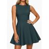 imagePRETTYGARDEN Cocktail Dresses for Women 2026 Summer Formal Boat Neck A Line Spring Elegant Graduation Party Mini DressDark Cyan