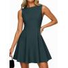 imagePRETTYGARDEN Cocktail Dresses for Women 2026 Summer Formal Boat Neck A Line Spring Elegant Graduation Party Mini DressDark Cyan