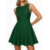 imagePRETTYGARDEN Cocktail Dresses for Women 2026 Summer Formal Boat Neck A Line Spring Elegant Graduation Party Mini DressDark Green