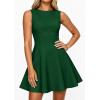 imagePRETTYGARDEN Cocktail Dresses for Women 2026 Summer Formal Boat Neck A Line Spring Elegant Graduation Party Mini DressDark Green