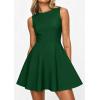 imagePRETTYGARDEN Cocktail Dresses for Women 2026 Summer Formal Boat Neck A Line Spring Elegant Graduation Party Mini DressDark Green