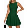 imagePRETTYGARDEN Cocktail Dresses for Women 2026 Summer Formal Boat Neck A Line Spring Elegant Graduation Party Mini DressDark Green