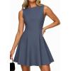 imagePRETTYGARDEN Cocktail Dresses for Women 2026 Summer Formal Boat Neck A Line Spring Elegant Graduation Party Mini DressDusty Blue
